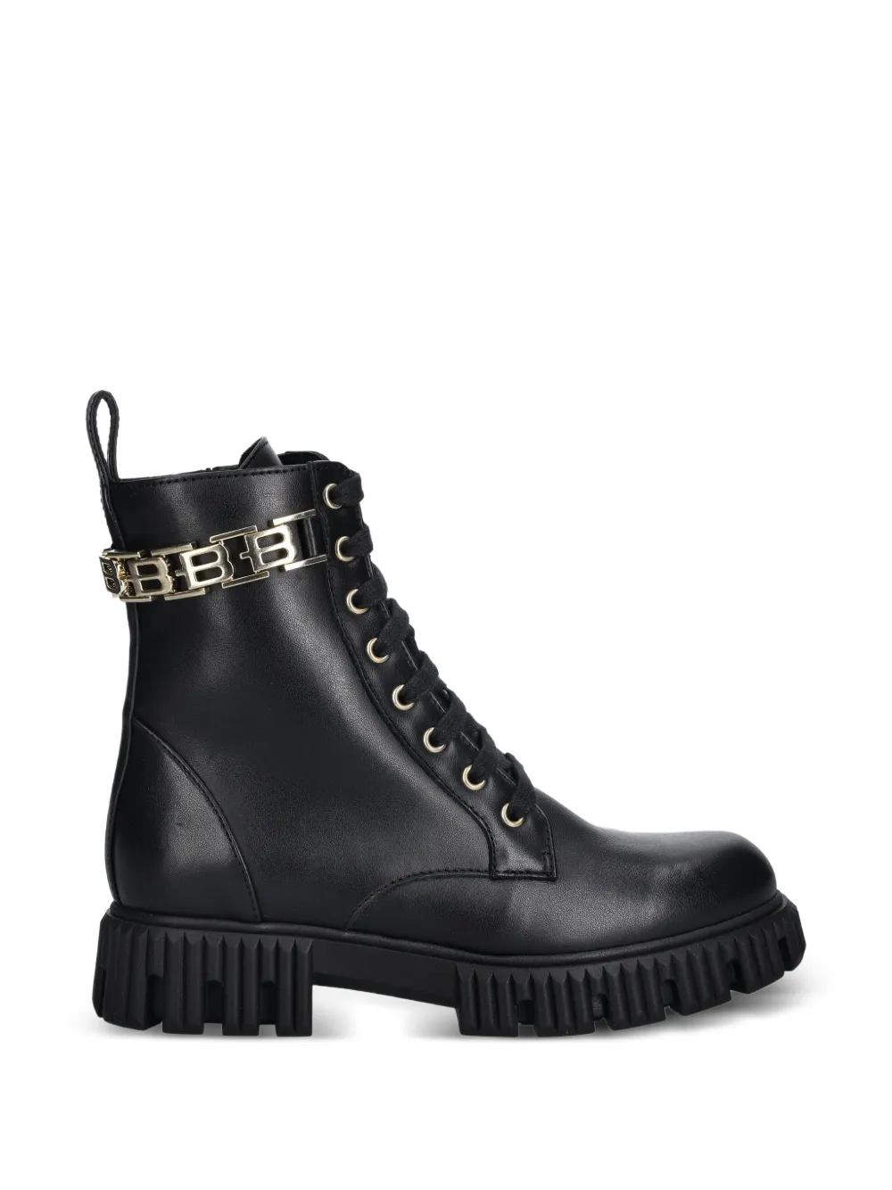 Baldinini lace-up chain combat boots - Nero