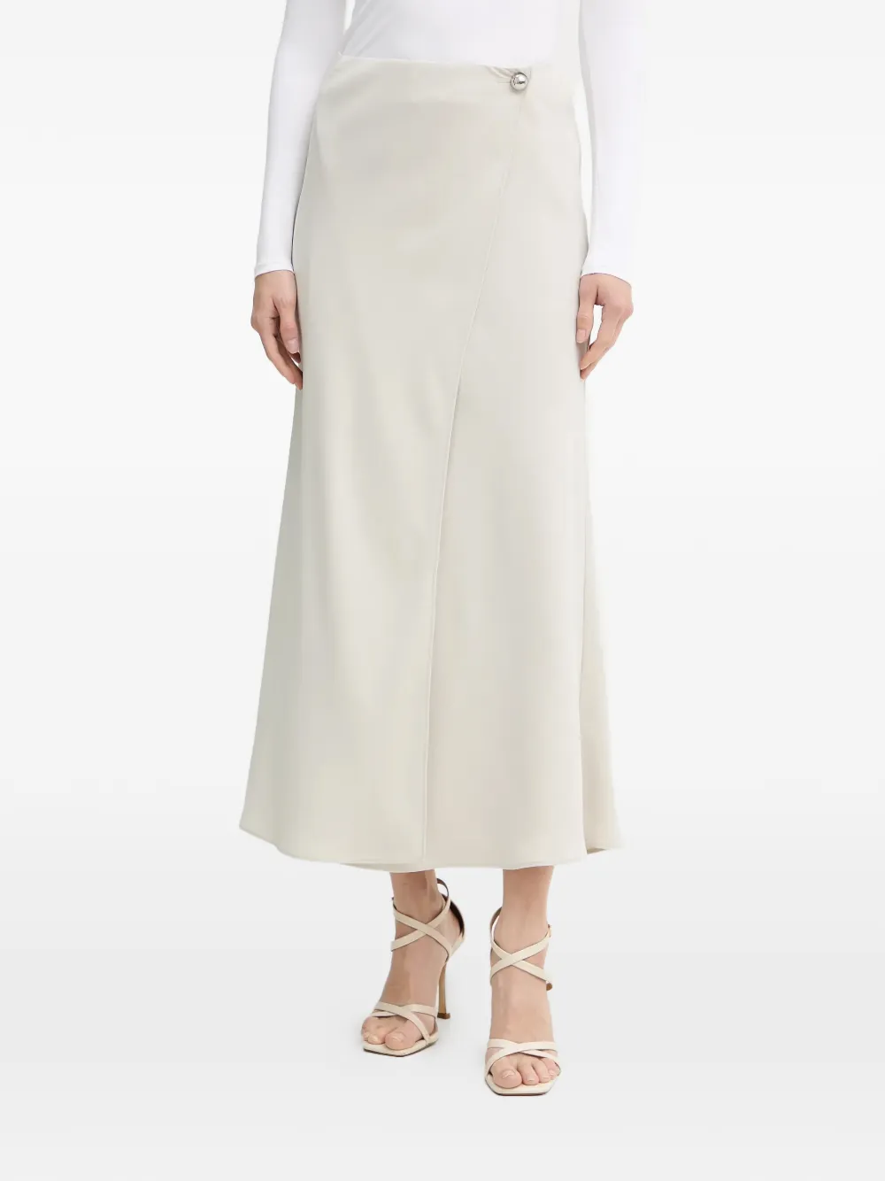 Armani Exchange button-detail midi skirt - Toni neutri