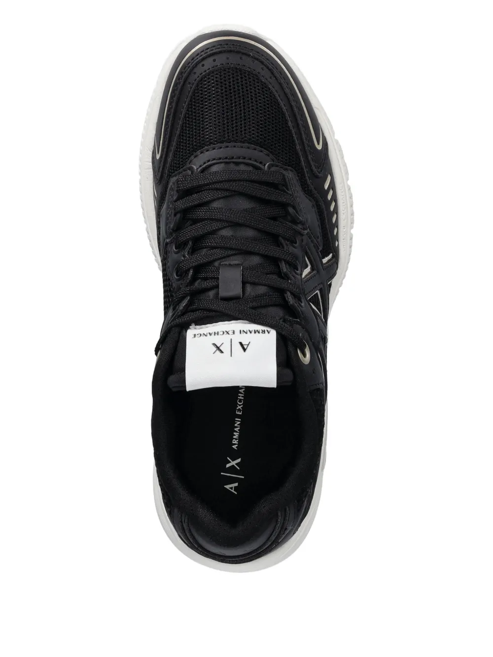 Armani Exchange Sneakers met logopatch Zwart