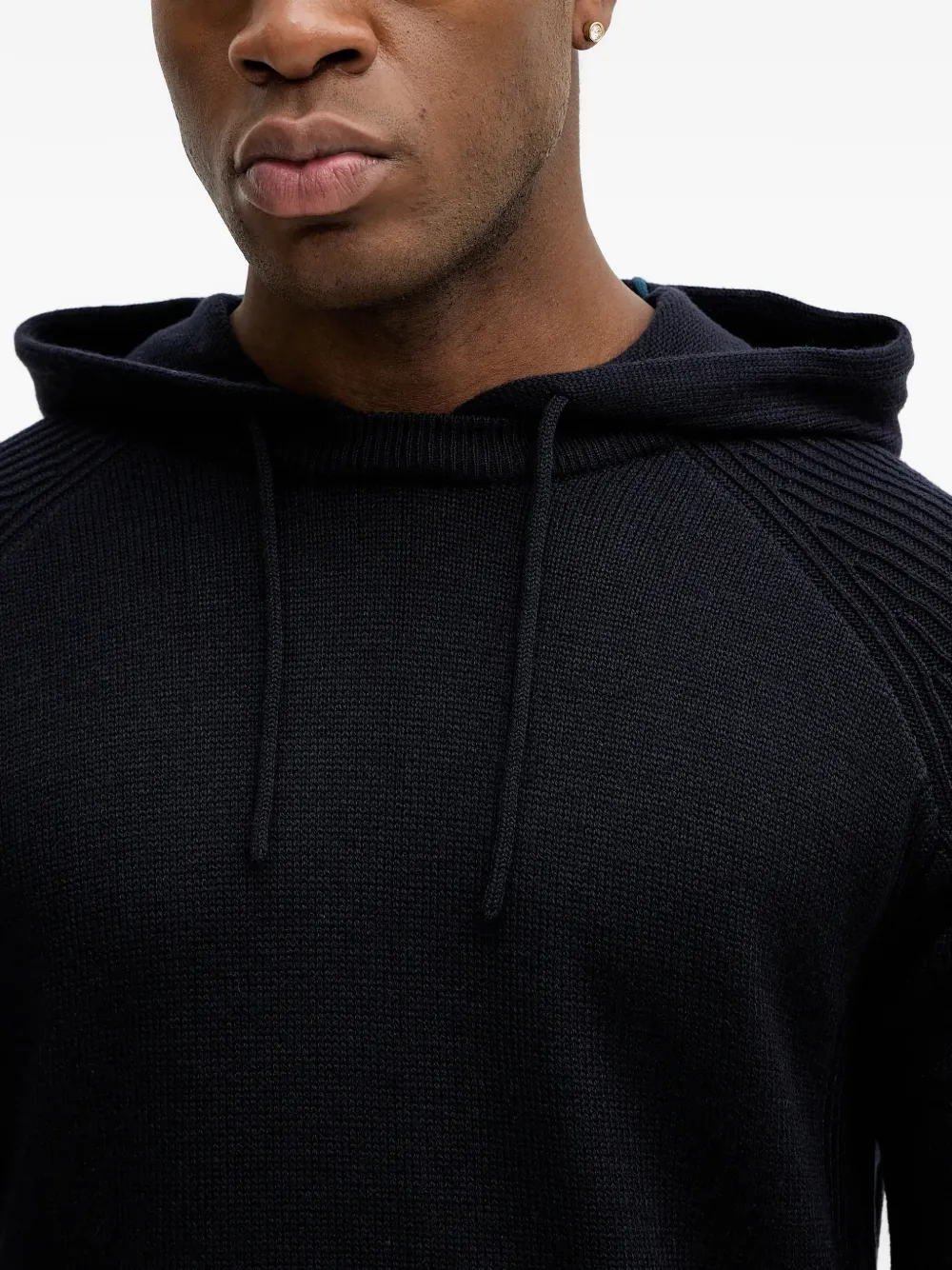 Armani Exchange Geribbelde hoodie Blauw