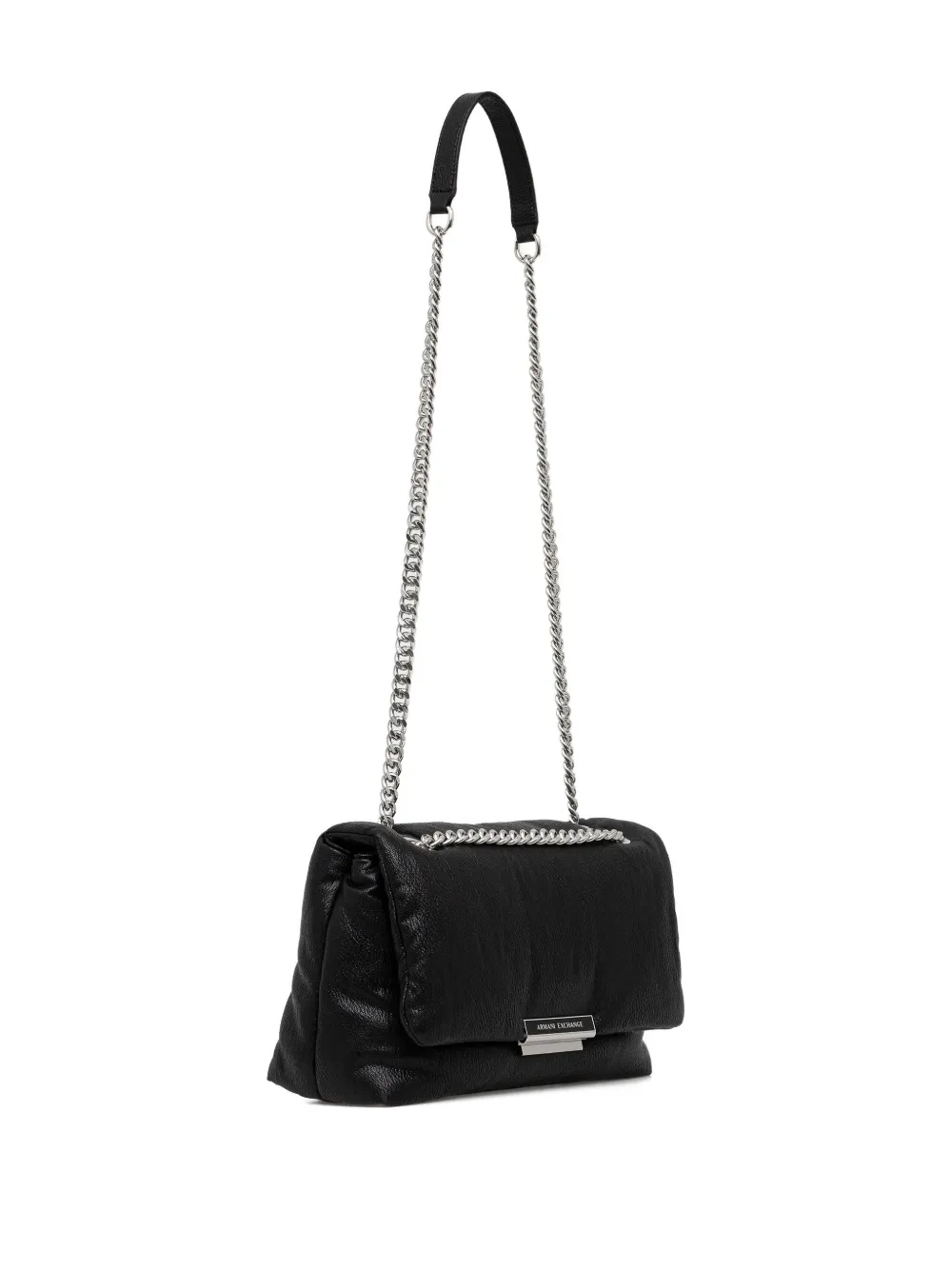 Armani Exchange Boekentas crossbodytas met logoplakkaat en ketting Zwart