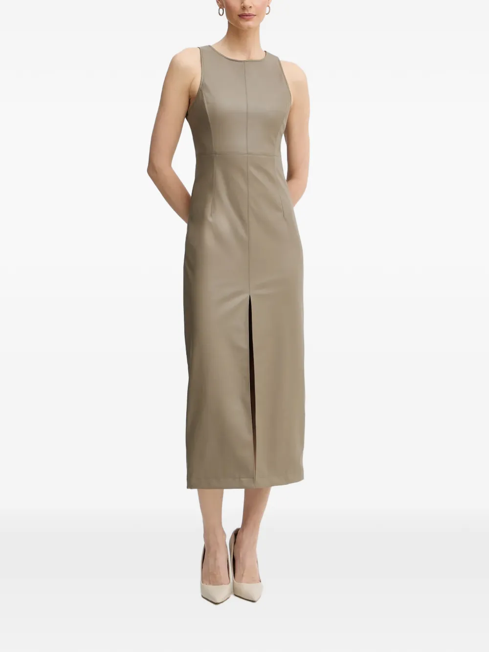 Armani Exchange sleeveless split-detail midi dress - Toni neutri