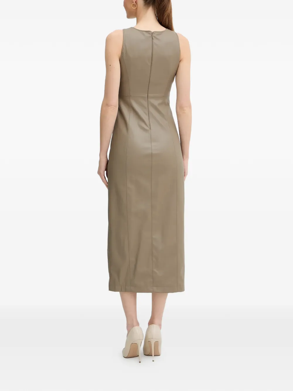  Armani Exchange Sleeveless Split-detail Midi Dress - Neutrals 