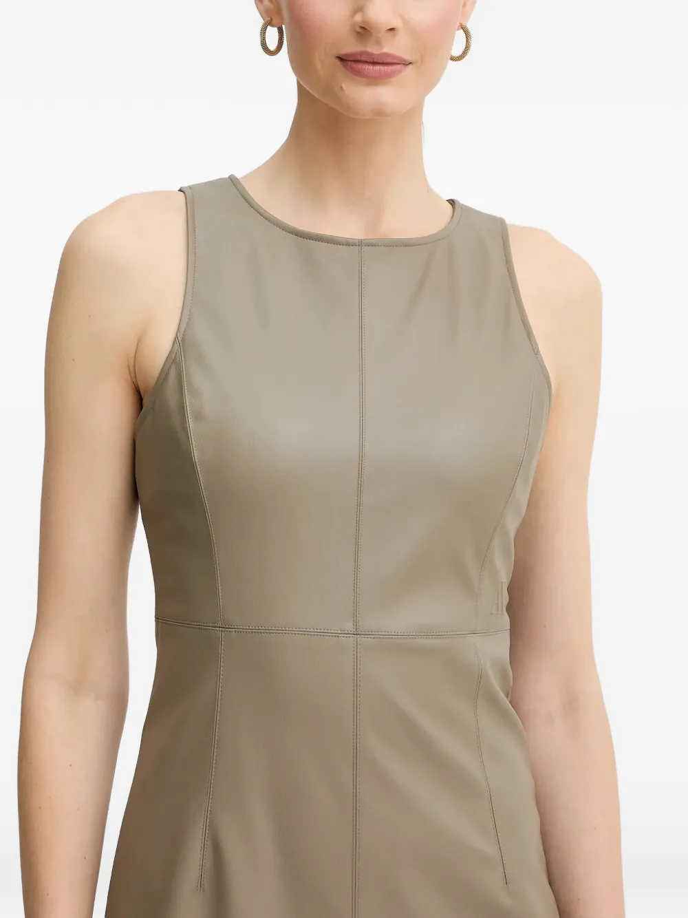 sleeveless split-detail midi dress