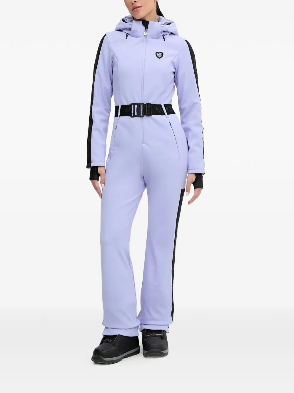 Ea7 Emporio Armani hooded belted ski suit - Violett