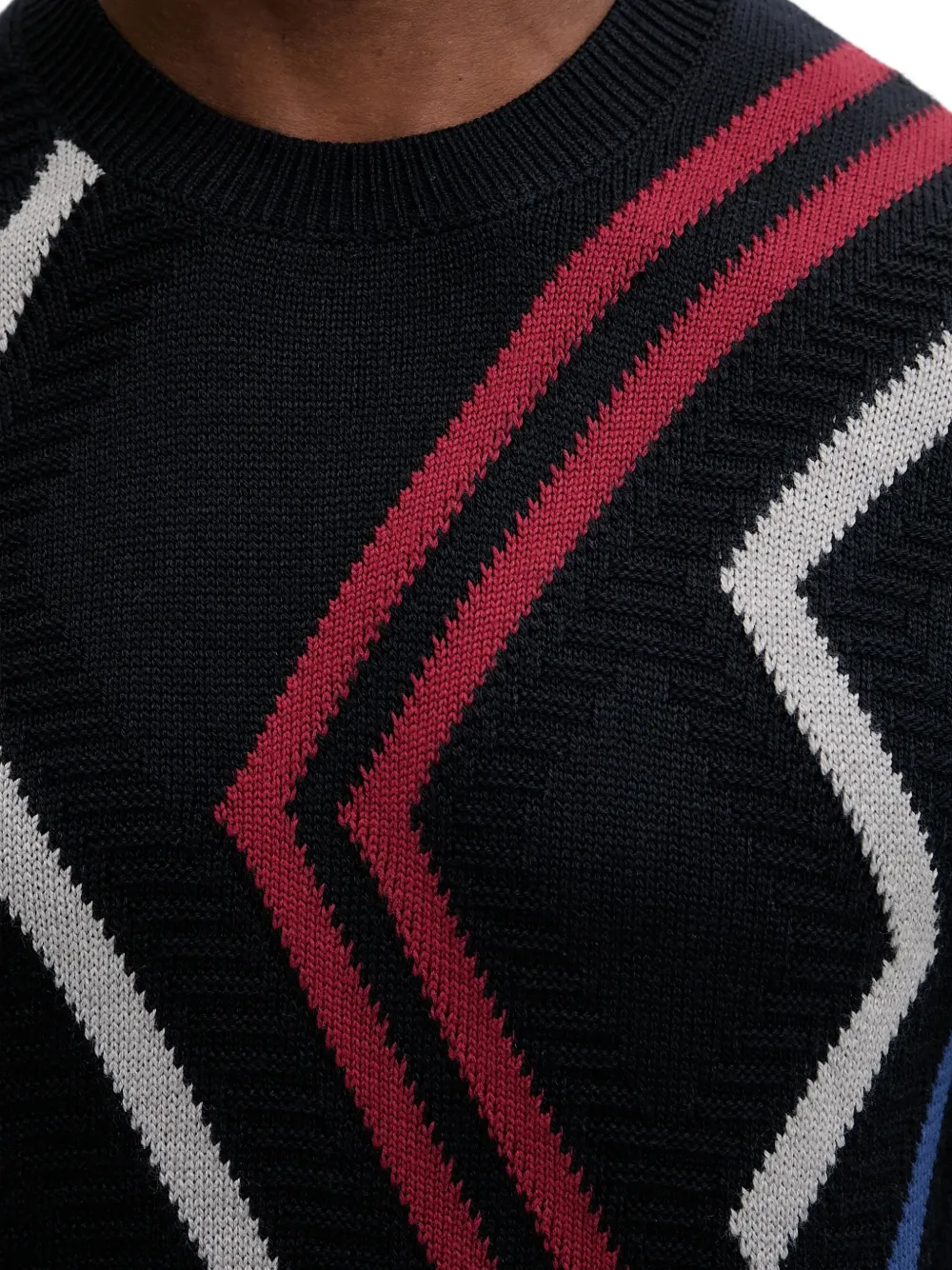 Armani Exchange Trui met zigzagpatroon Zwart