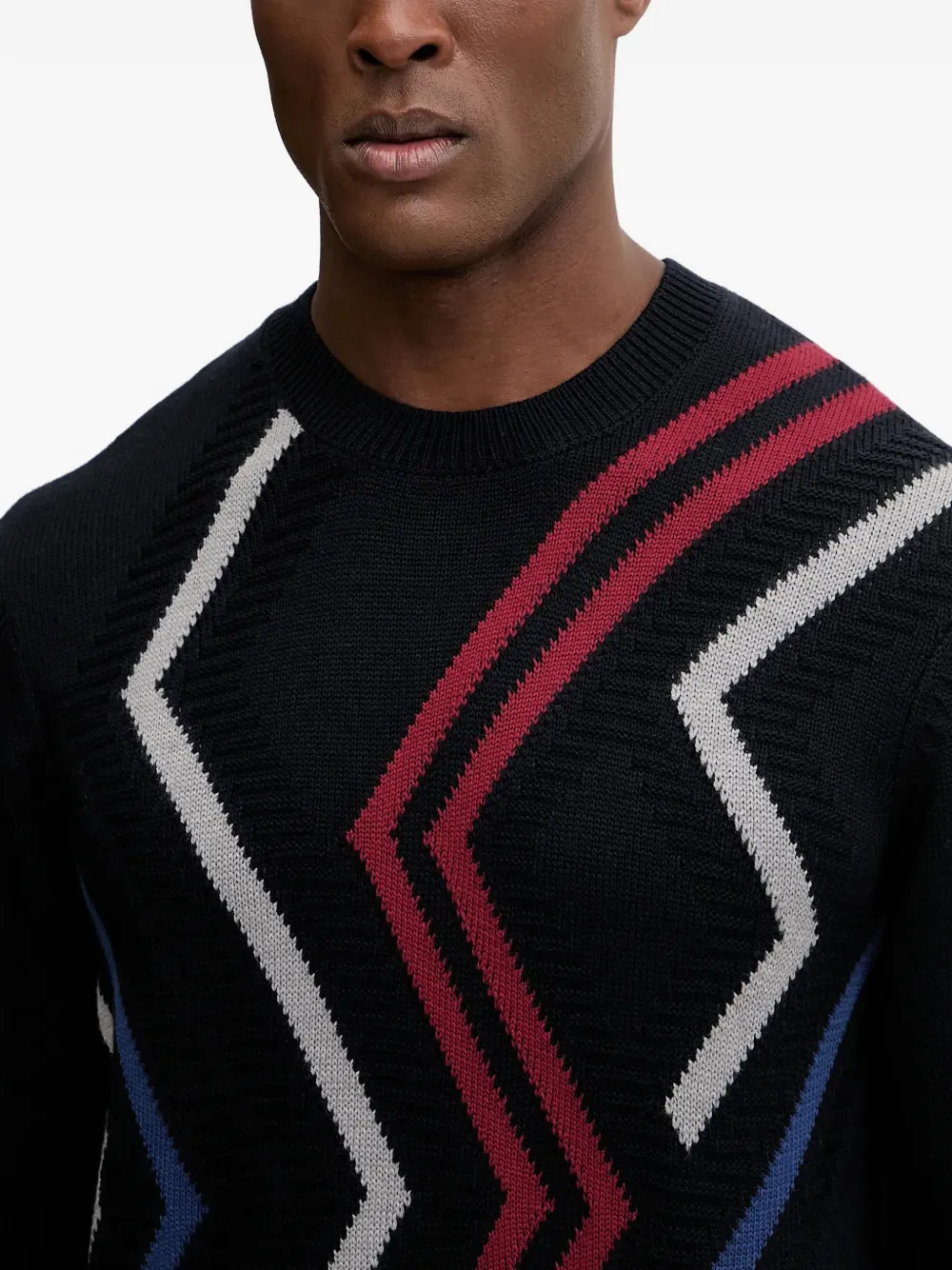 Armani Exchange Trui met zigzagpatroon Zwart