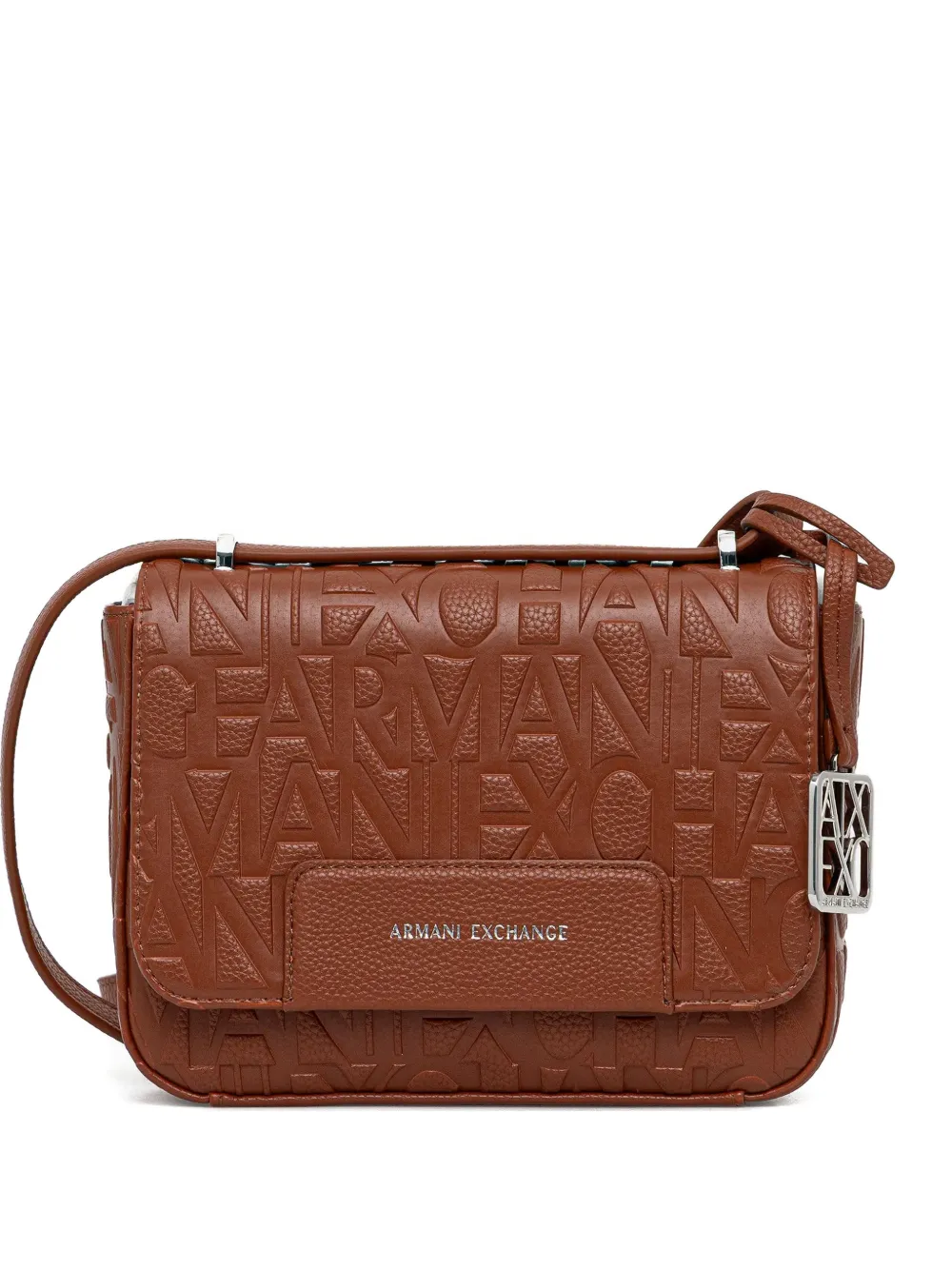 Armani Exchange Borsa a tracolla con logo goffrato - Marrone