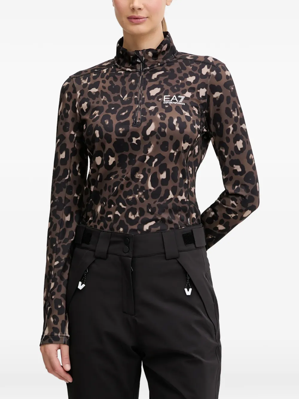 Ea7 Emporio Armani Top leopardato - Marrone