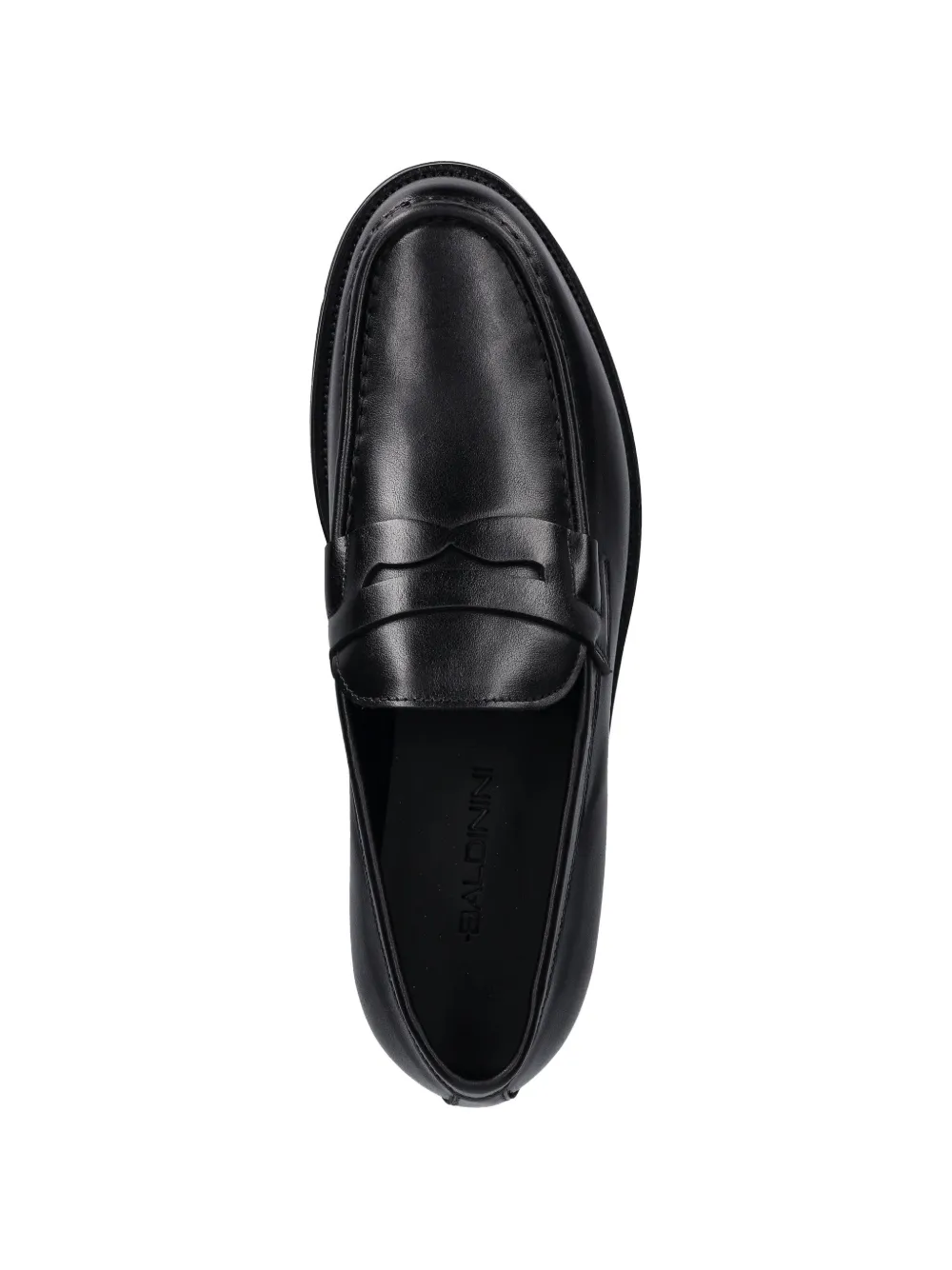 Baldinini Leren penny loafers Zwart
