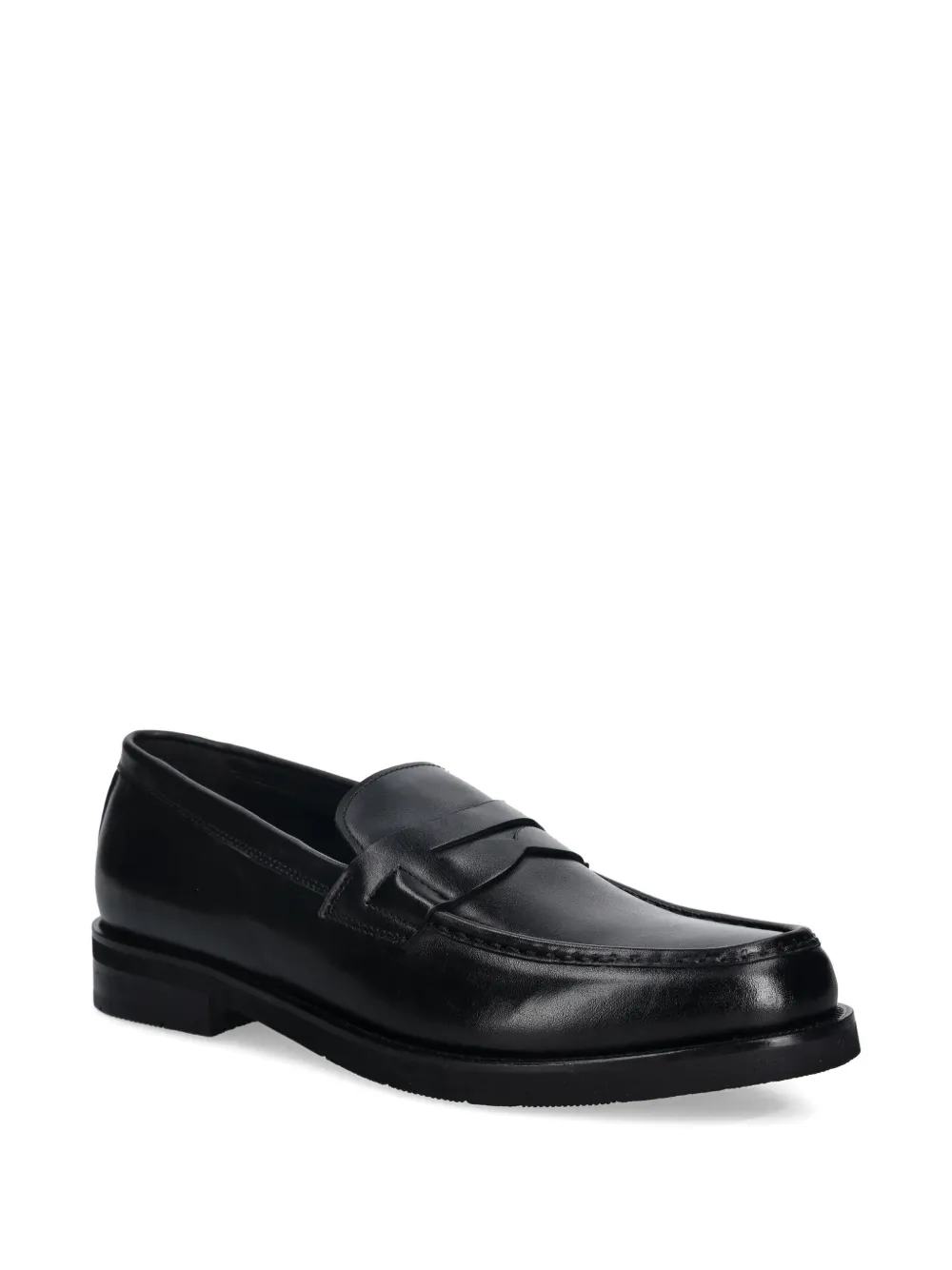Baldinini leather penny loafers - Zwart