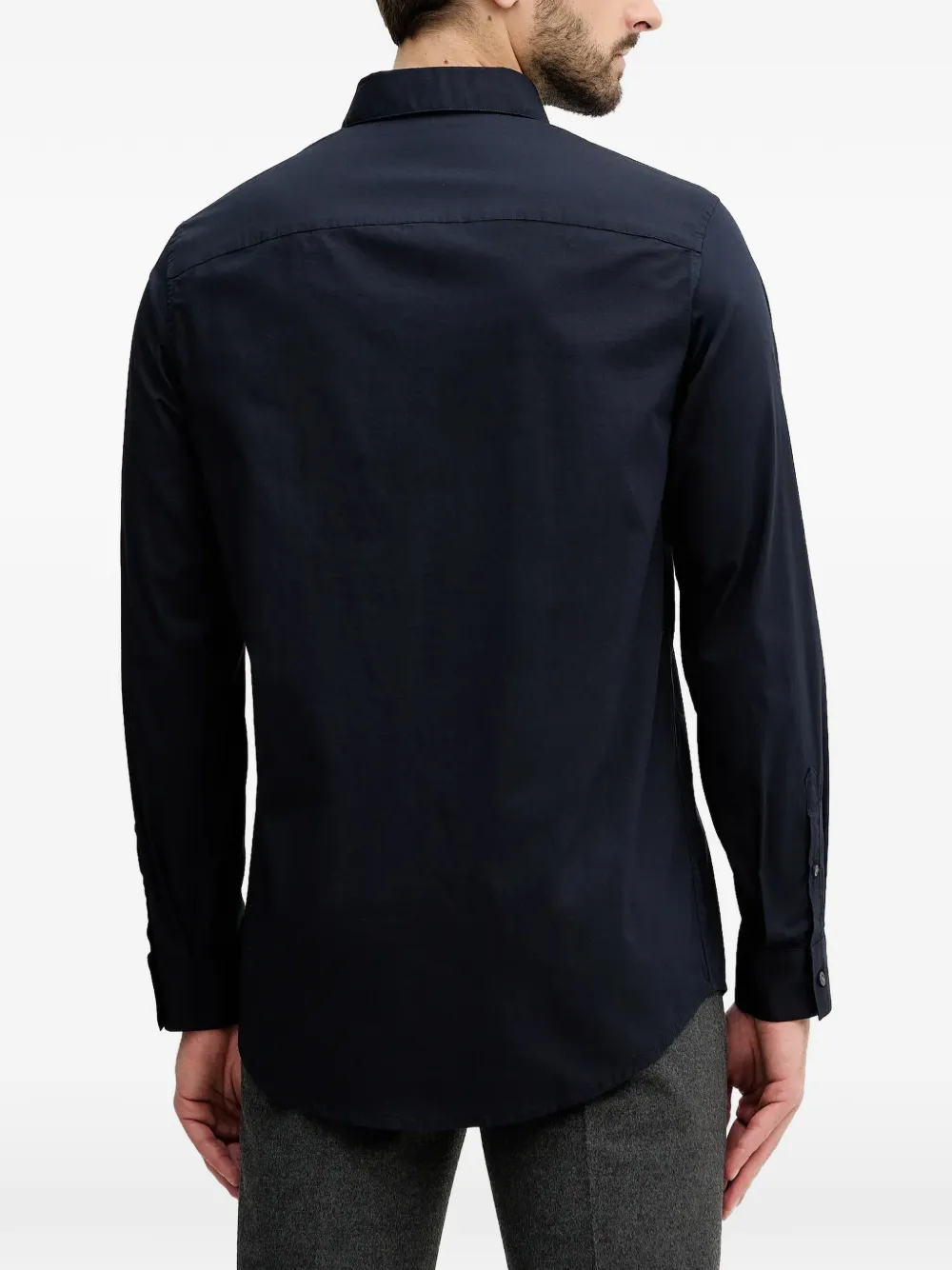  Armani Exchange Logo-embroidered Shirt - Blue 