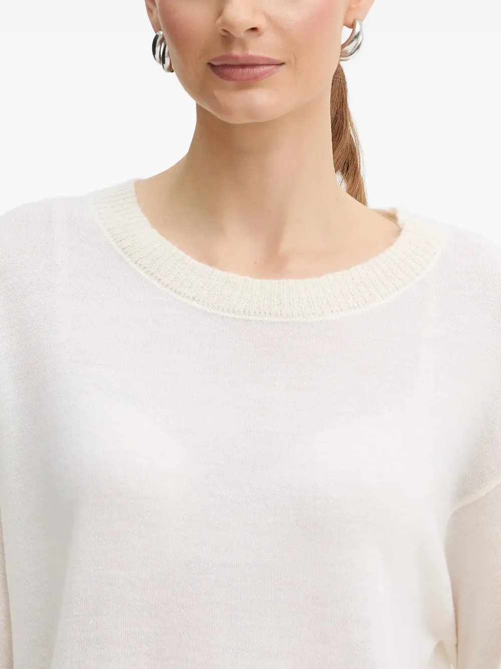  Armani Exchange Ribbed-trim Sweater - White 