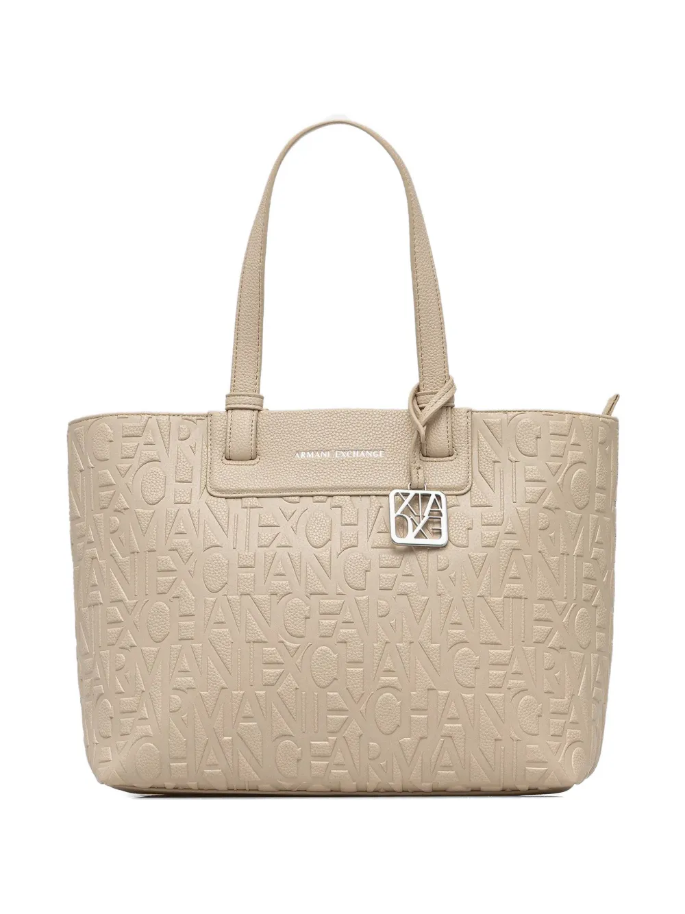 Armani Exchange logo-embossed charm-detail tote bag - Toni neutri