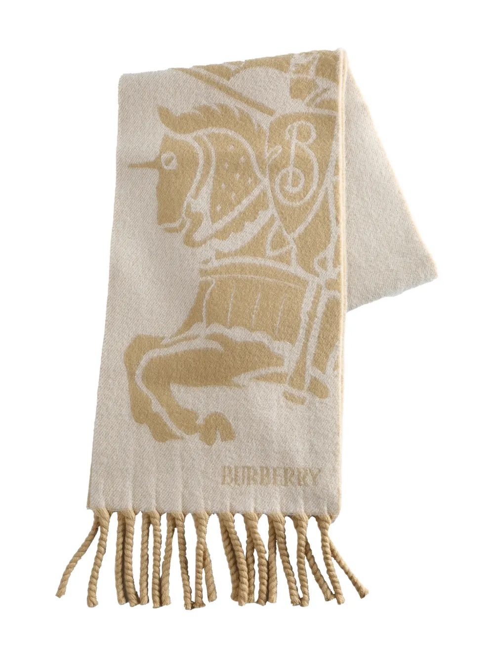 Burberry logo fringed scarf - Toni neutri