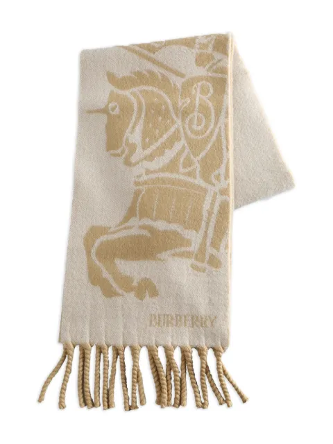 Burberry logo fringed scarf