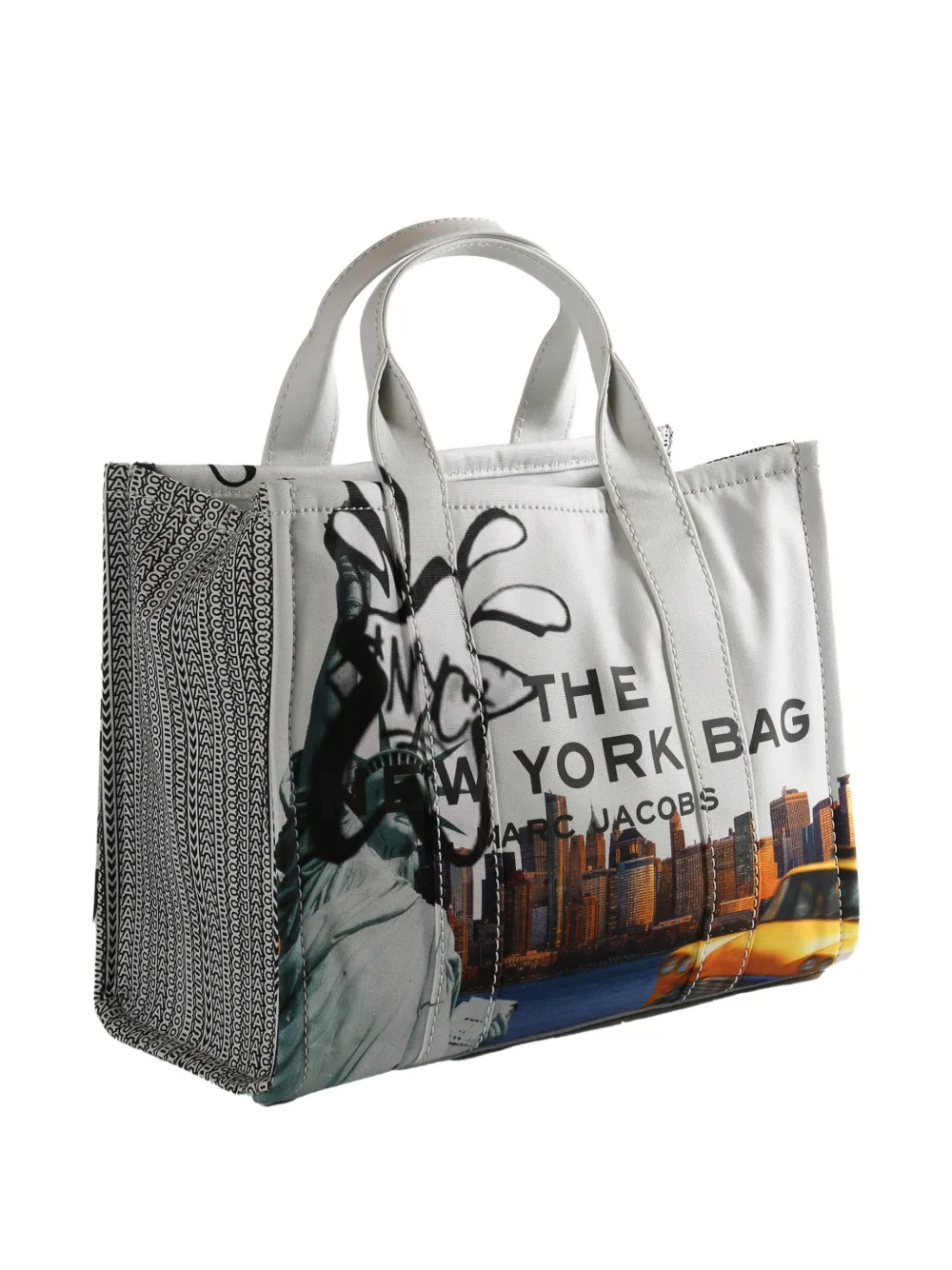Marc Jacobs graphic print top handle tote bag - Wit
