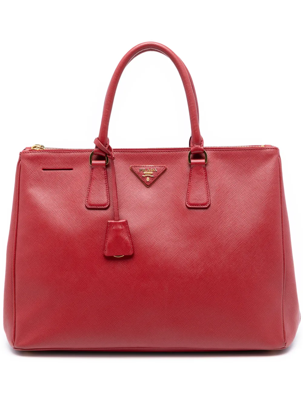 Prada Pre-Owned Borsa tote Lux Galleria grande in pelle Saffiano con doppia zip 2010-2025 - Rosso