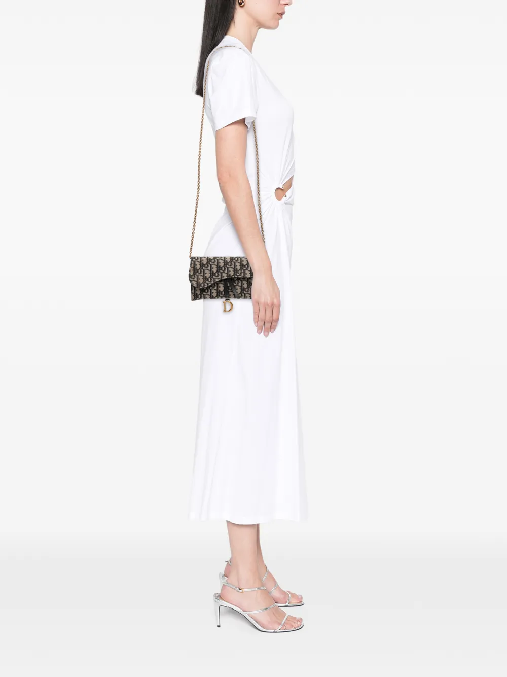 Christian Dior Pre-Owned 2021 Oblique Canvas Saddle Wallet On Chain crossbody bag | Pre-Owned | Image 2