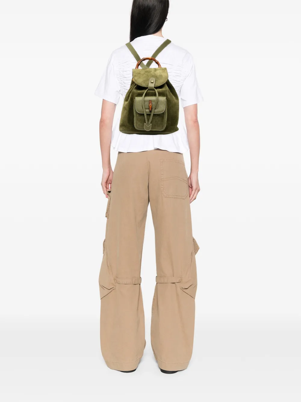 Gucci Pre-Owned sac à dos en daim Bamboo (années 1900) | Pre-owned | Image 2