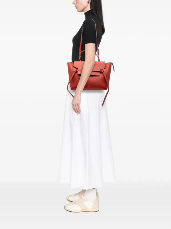 Celine Pre-Owned 2016 Mini Grained Calfskin Belt Bag Satchel | Red