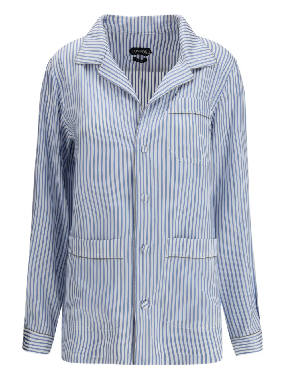 TOM FORD striped silk shirt - Blu