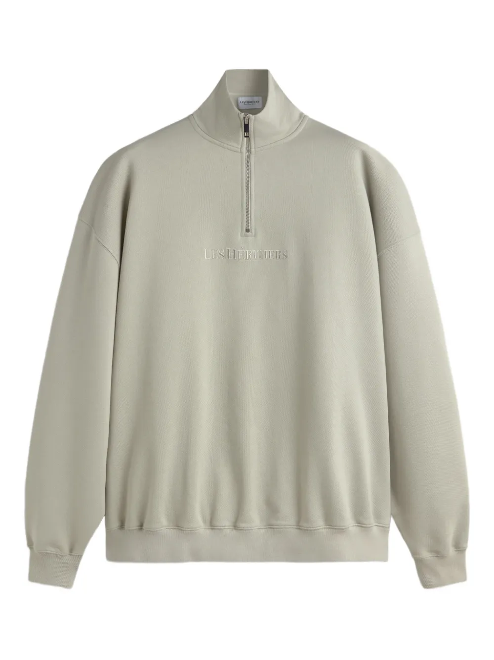 LES HÉRITIERS logo quarter zip sweatshirt - Nude