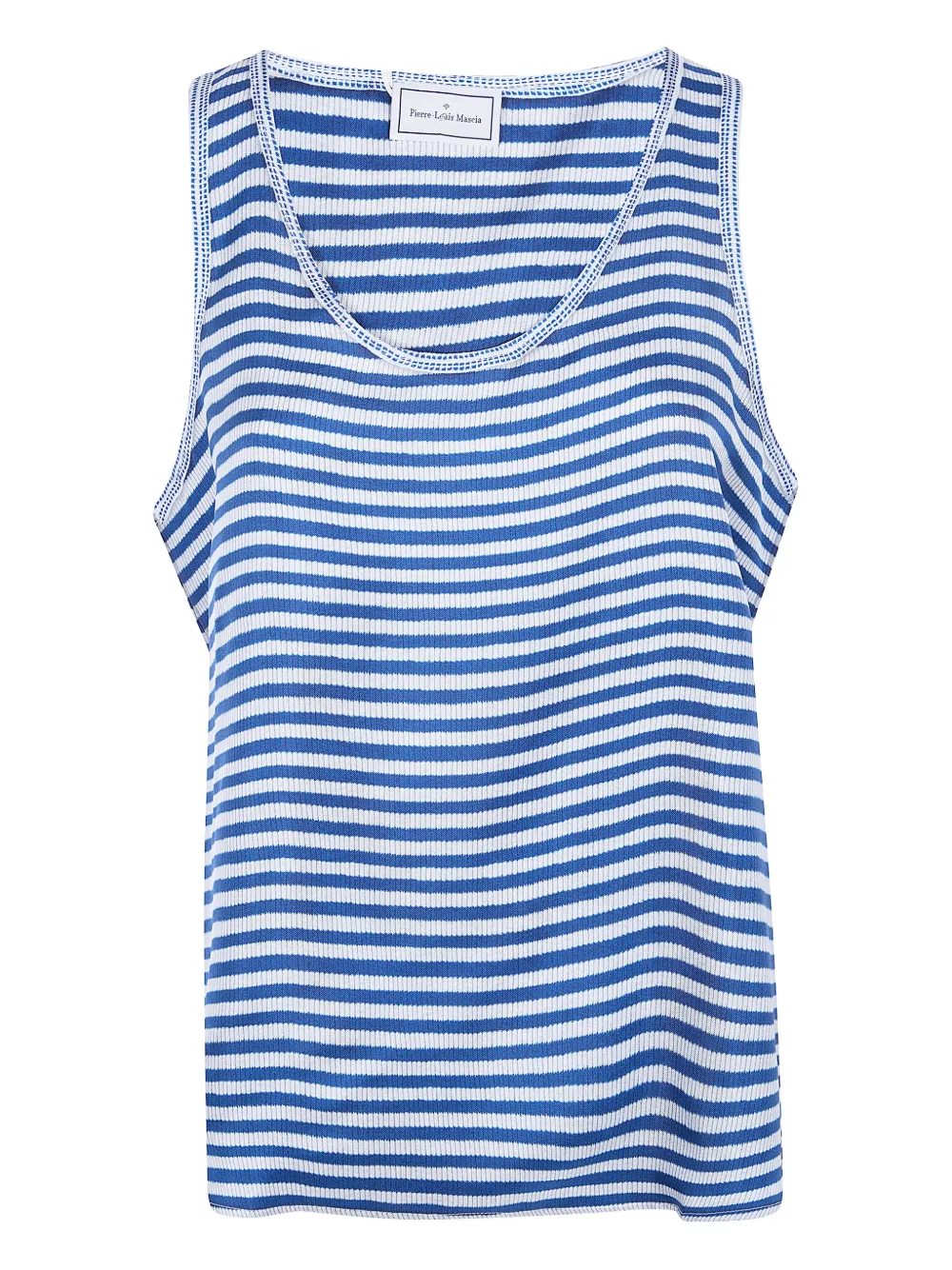 Pierre-Louis Mascia striped silk tank top - Blu