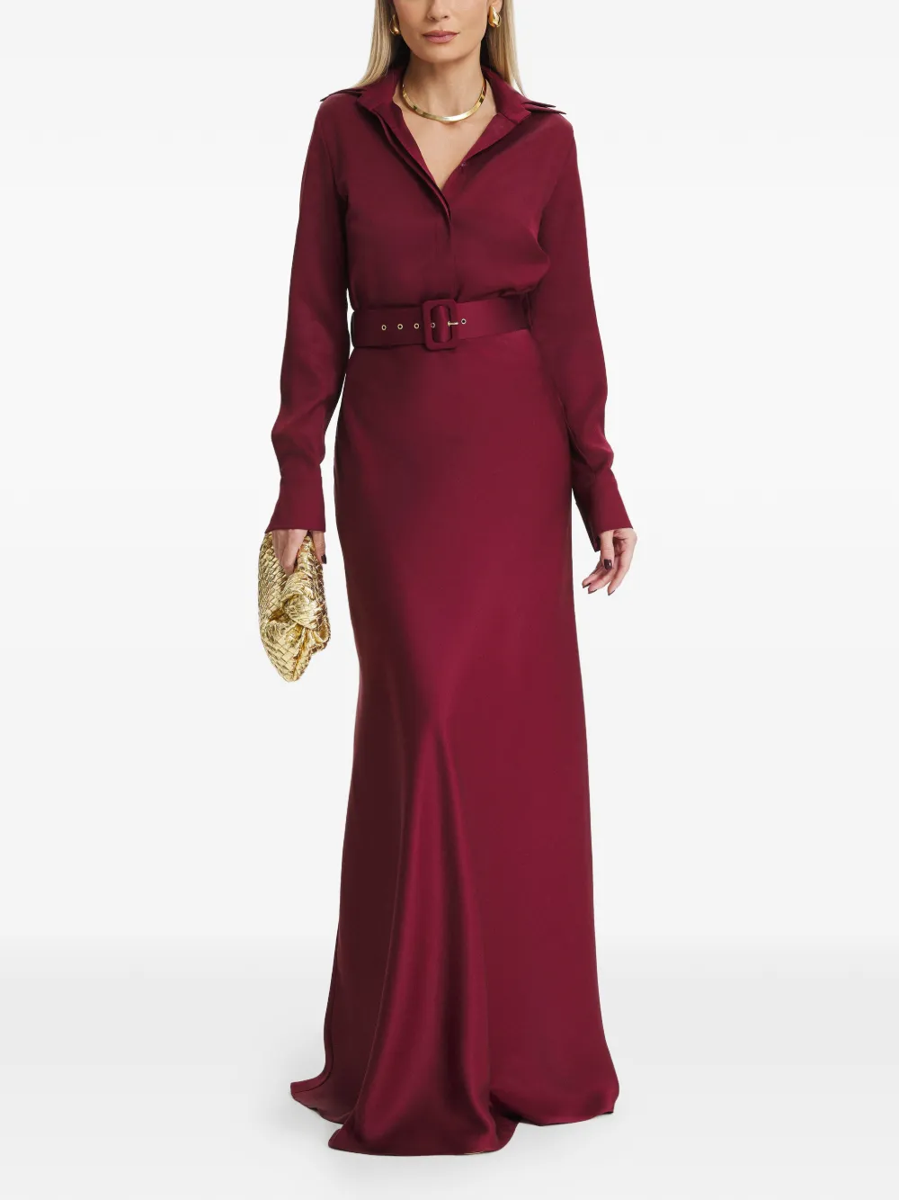 IL VOLO Kate belted maxi dress - Rood