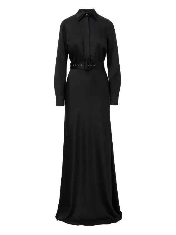 chinese dress ladies Belted MAXI-BLACK Black / Xs