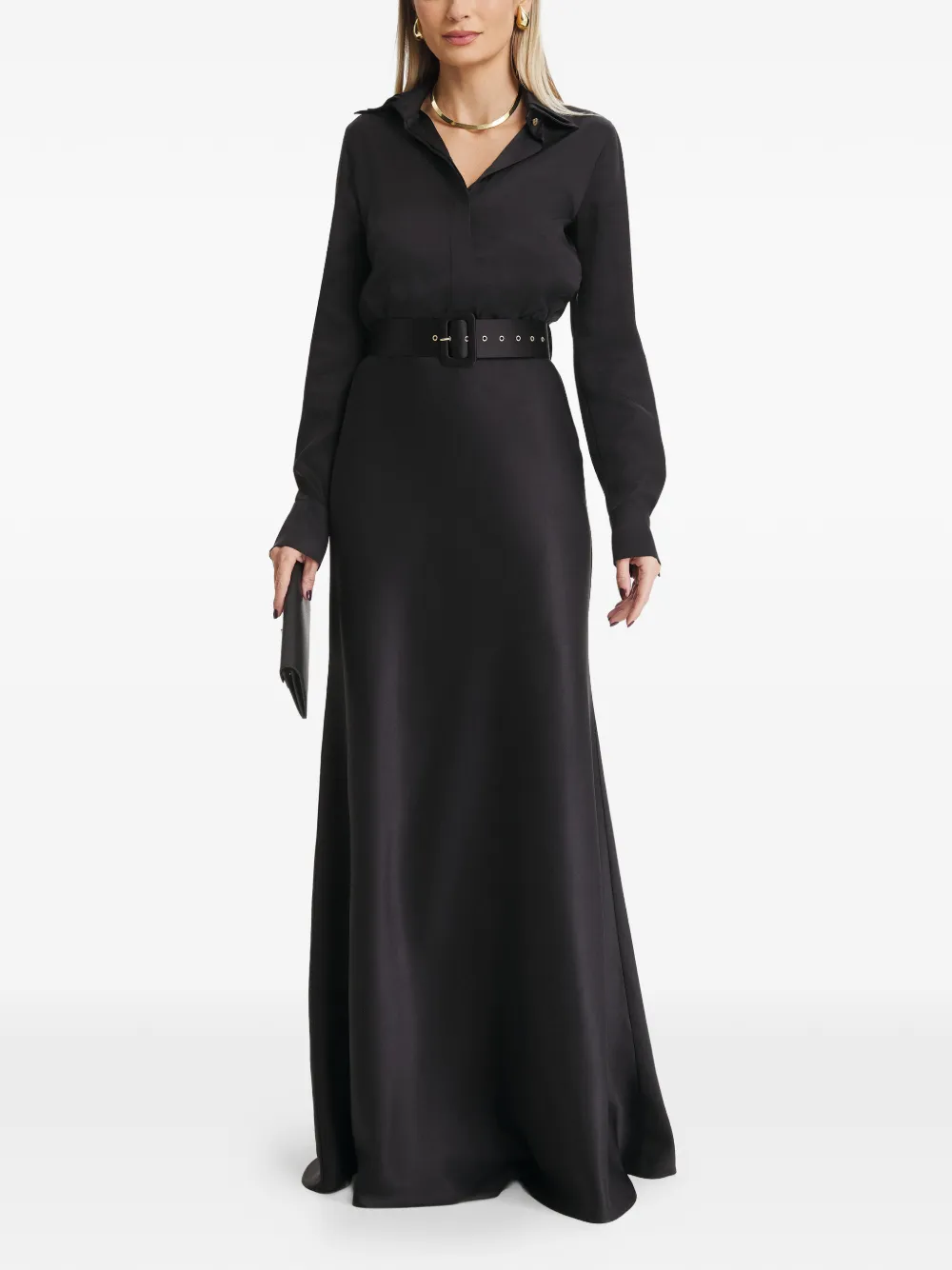 IL VOLO Kate belted maxi dress - Zwart