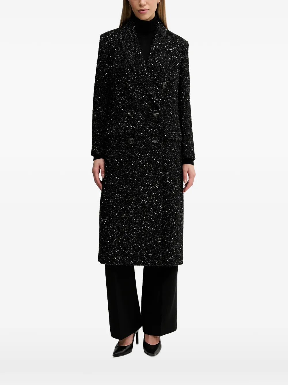 Sisley double-breasted coat - Nero