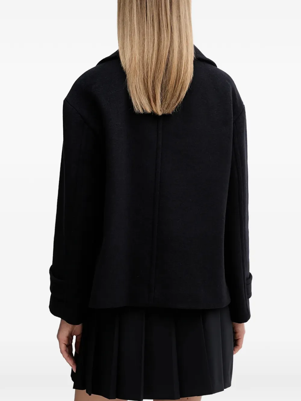  Sisley Buttoned Long-sleeve Jacket - Blue 