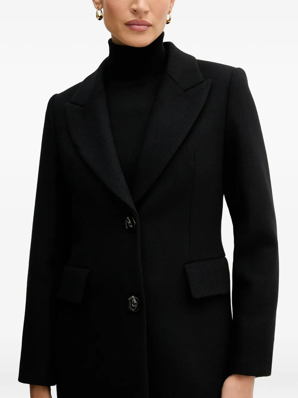  Sisley Single-breasted Coat - Black 
