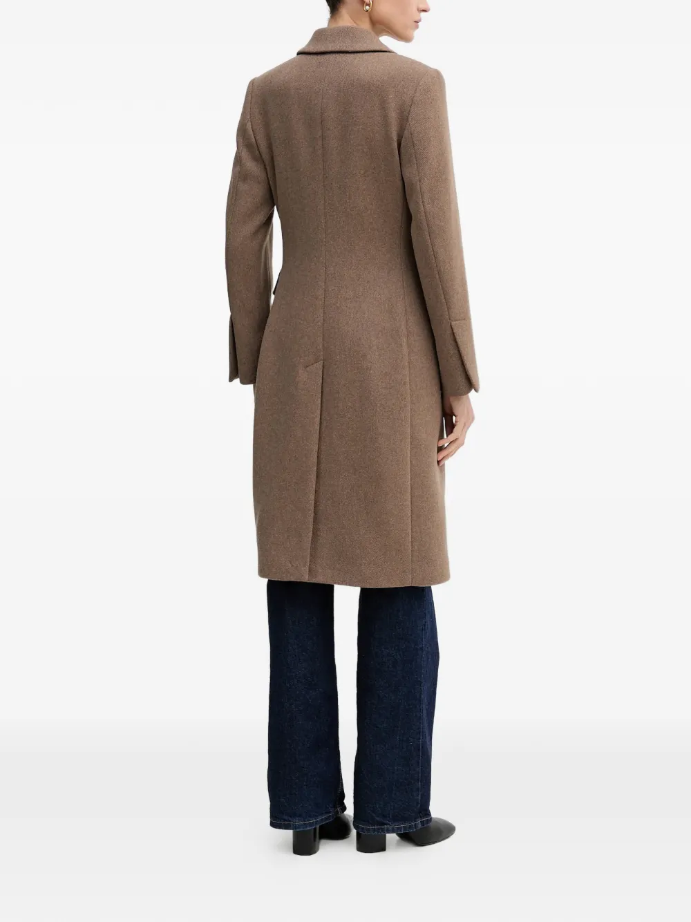 Buttoned Flap-Pockets Single-Breasted Coat
