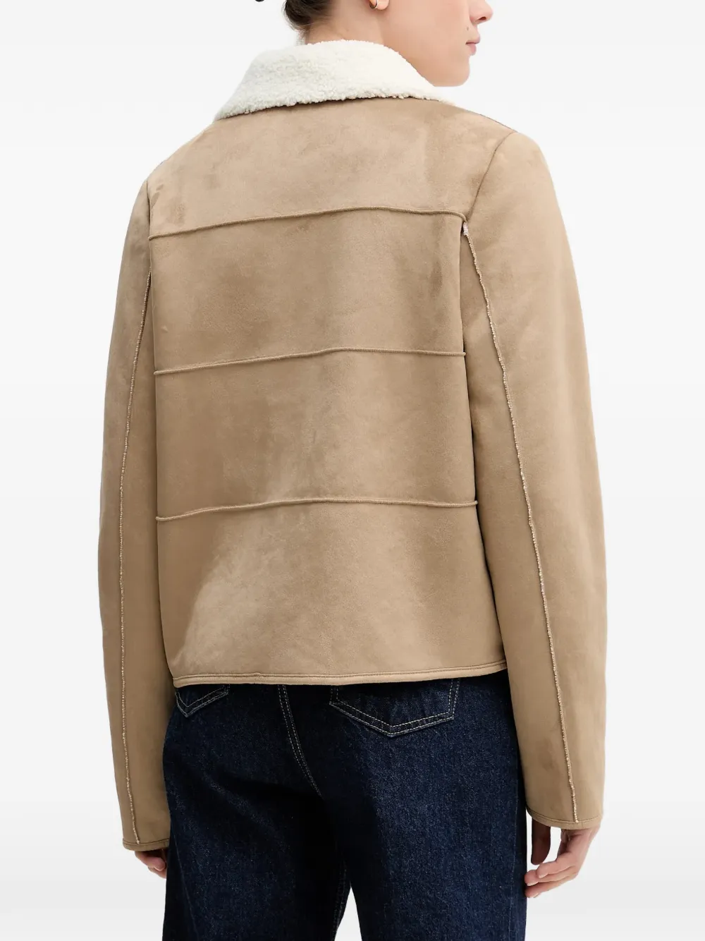  Benetton Collared Buttoned Jacket - Neutrals 