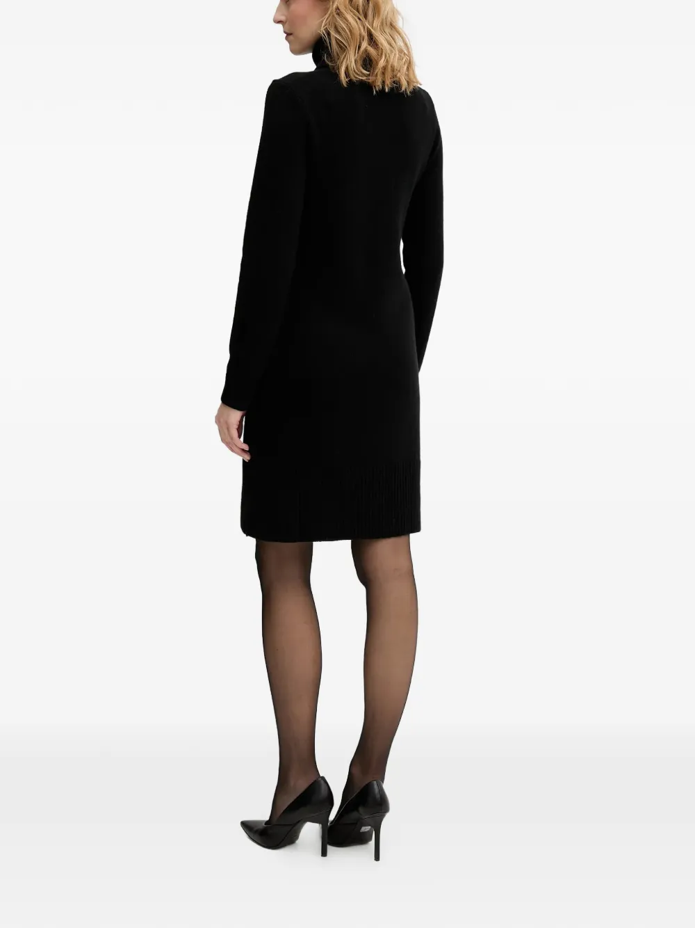Benetton turtleneck midi dress - Zwart
