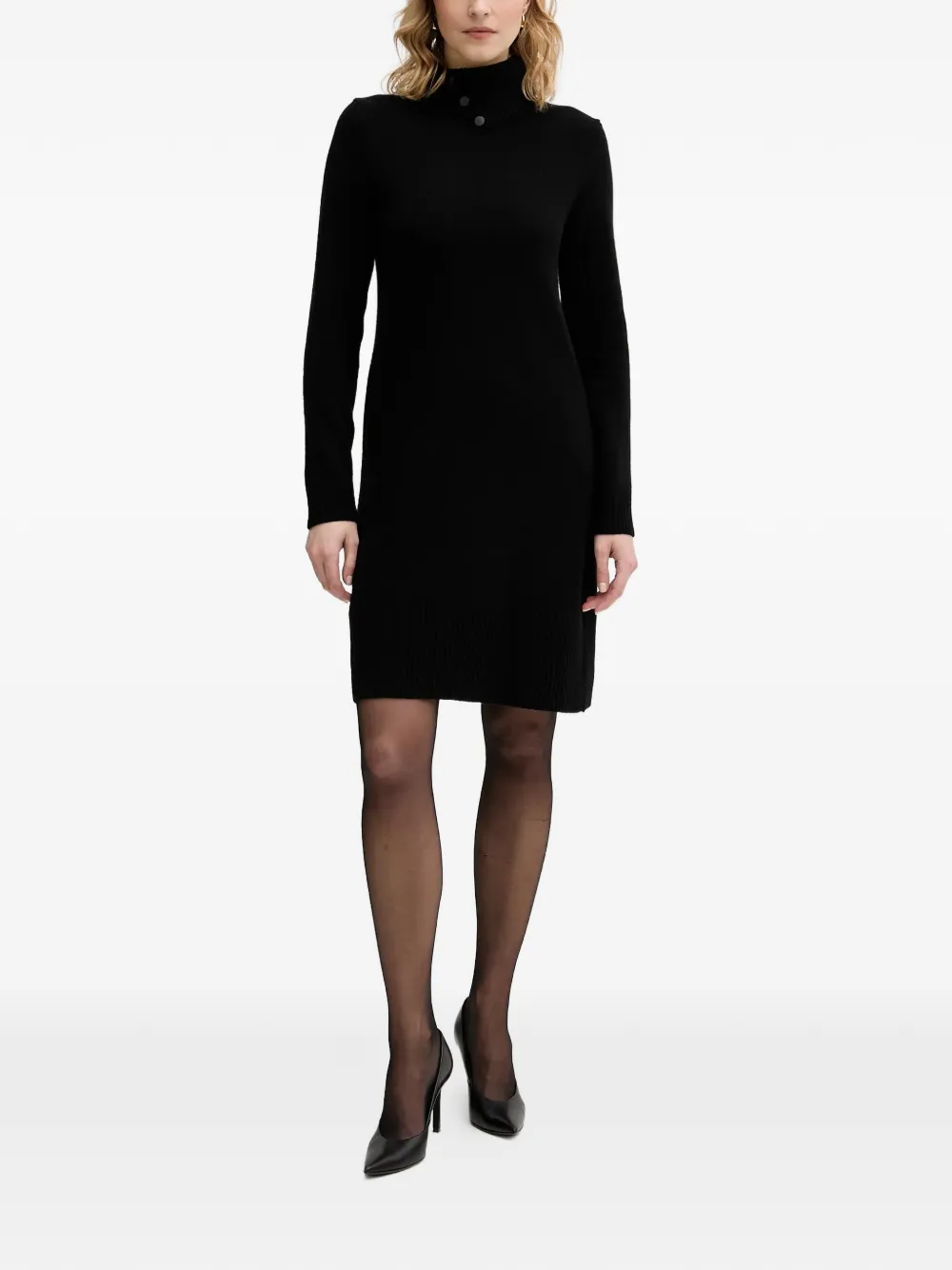 Benetton turtleneck midi dress - Nero
