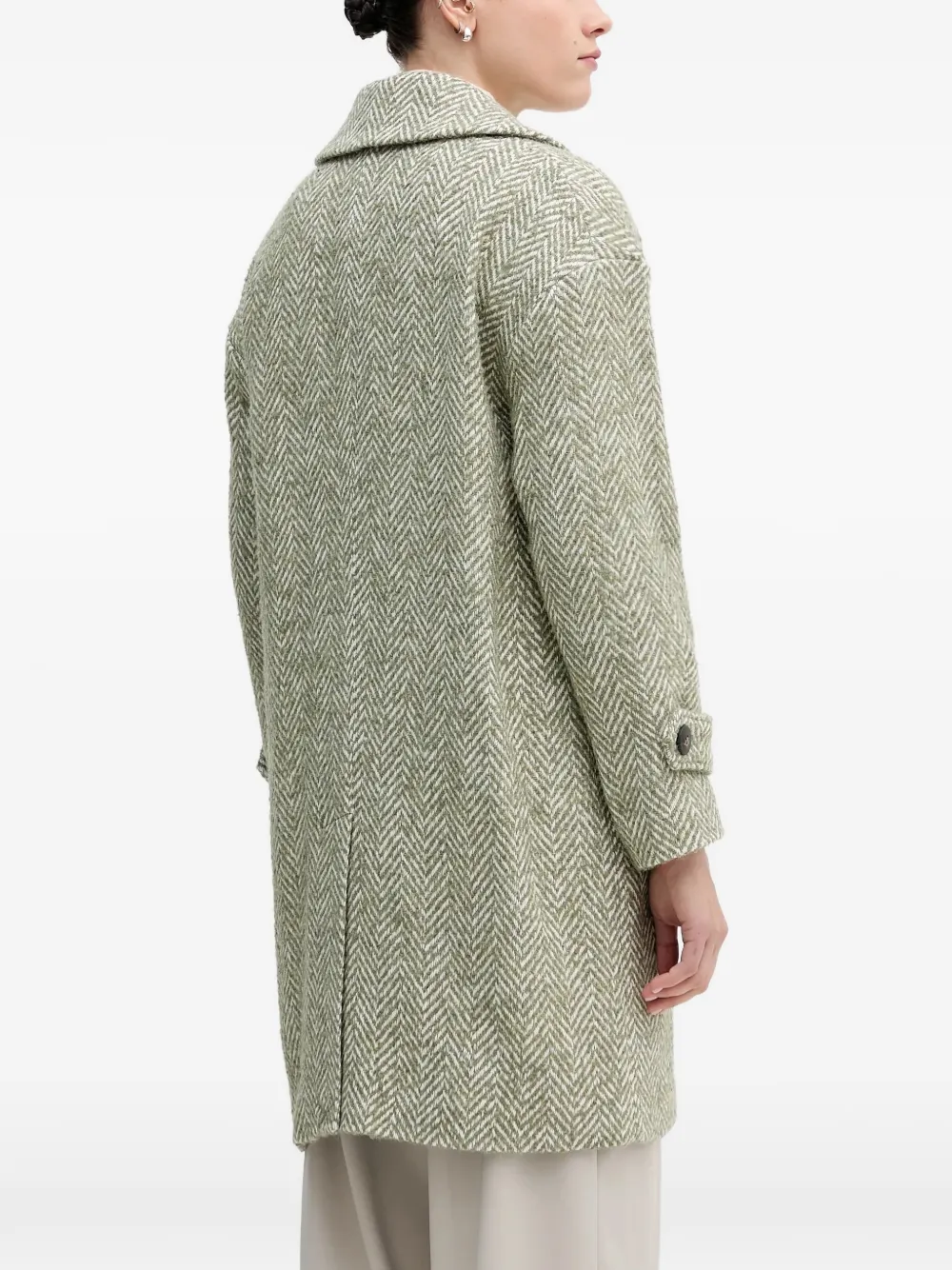  Benetton Buttoned Coat - Green 
