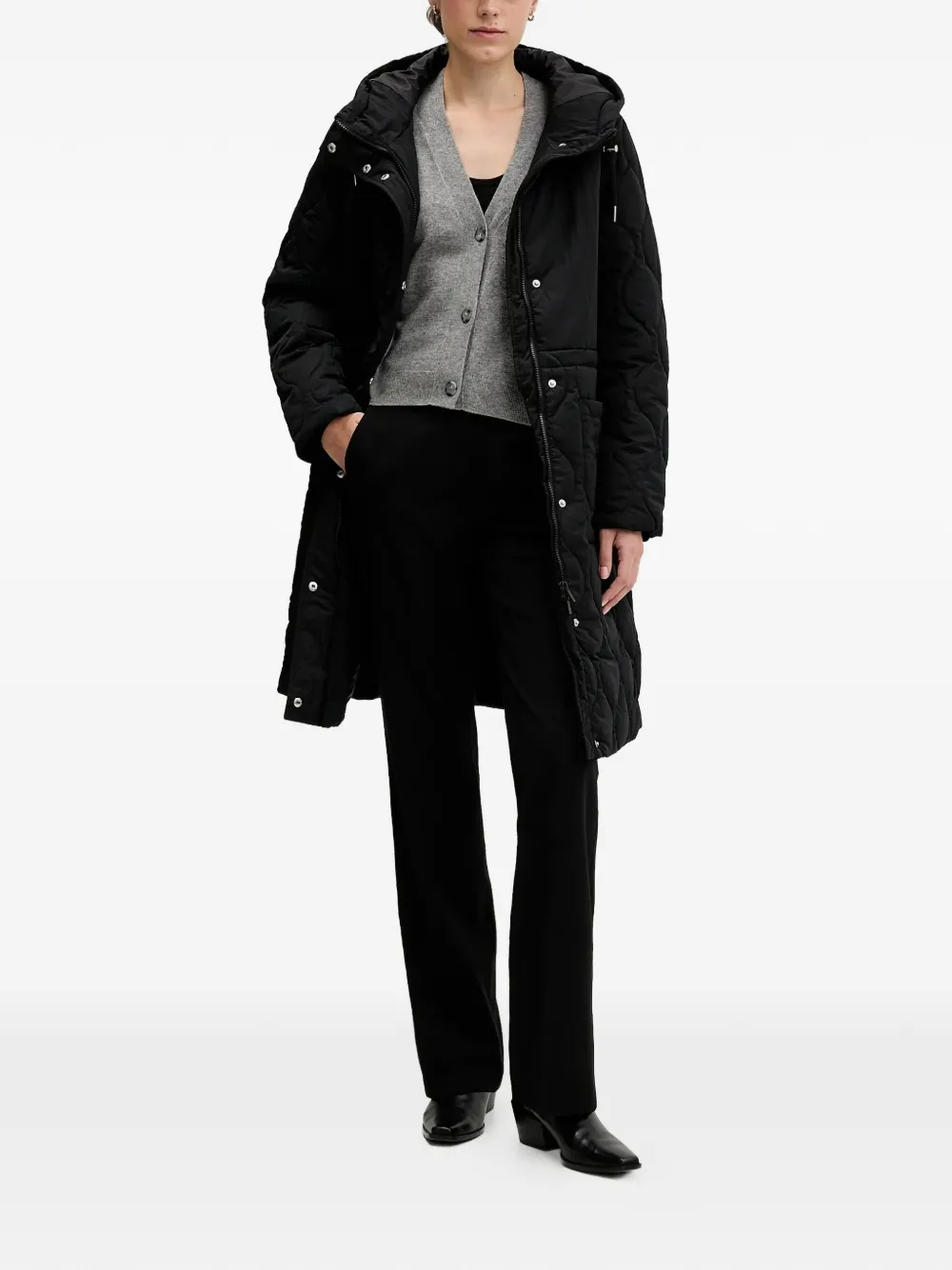  Sisley Plumífero Con Capucha - Negro 
