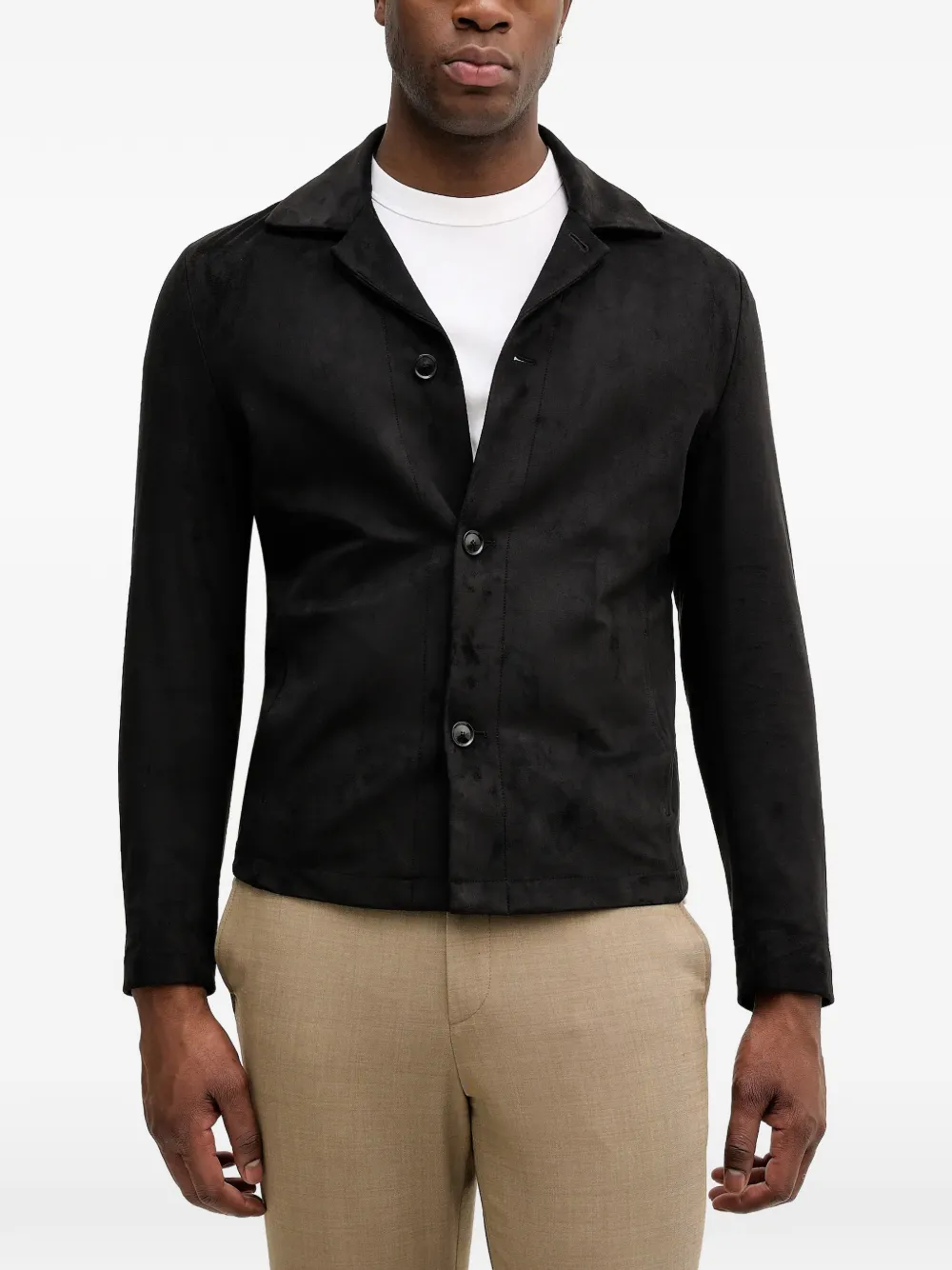 Sisley buttoned shirt jacket - Nero