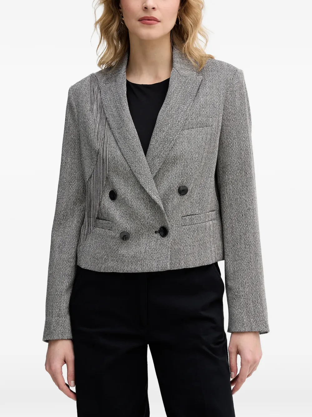 Sisley herringbone-pattern jacket - Grigio