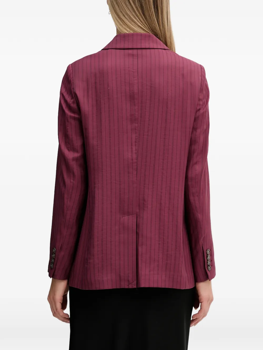  Sisley Pinstripe Double-breasted Blazer - Red 