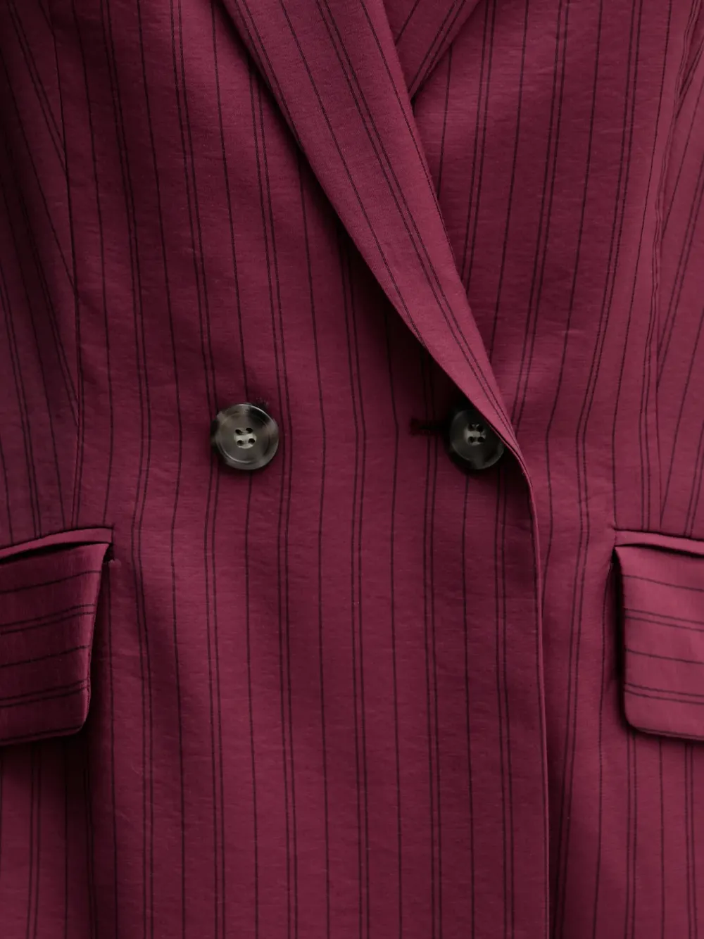 Sisley Blazer met krijtstreep en dubbele rij knopen Rood