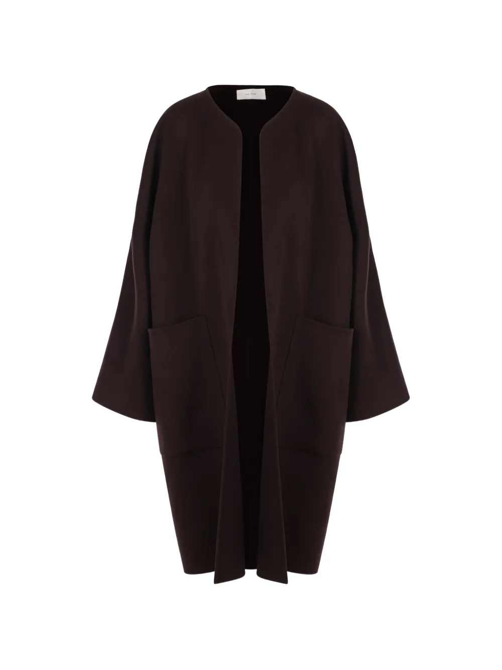 The Row collarless open-front coat - Marrone