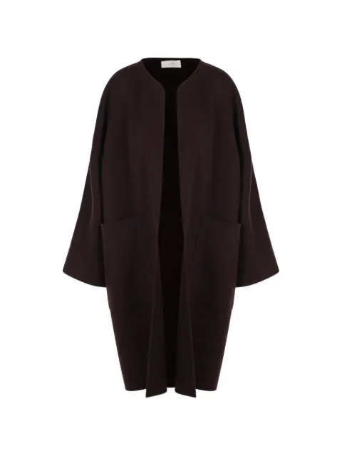 The Row collarless open-front coat