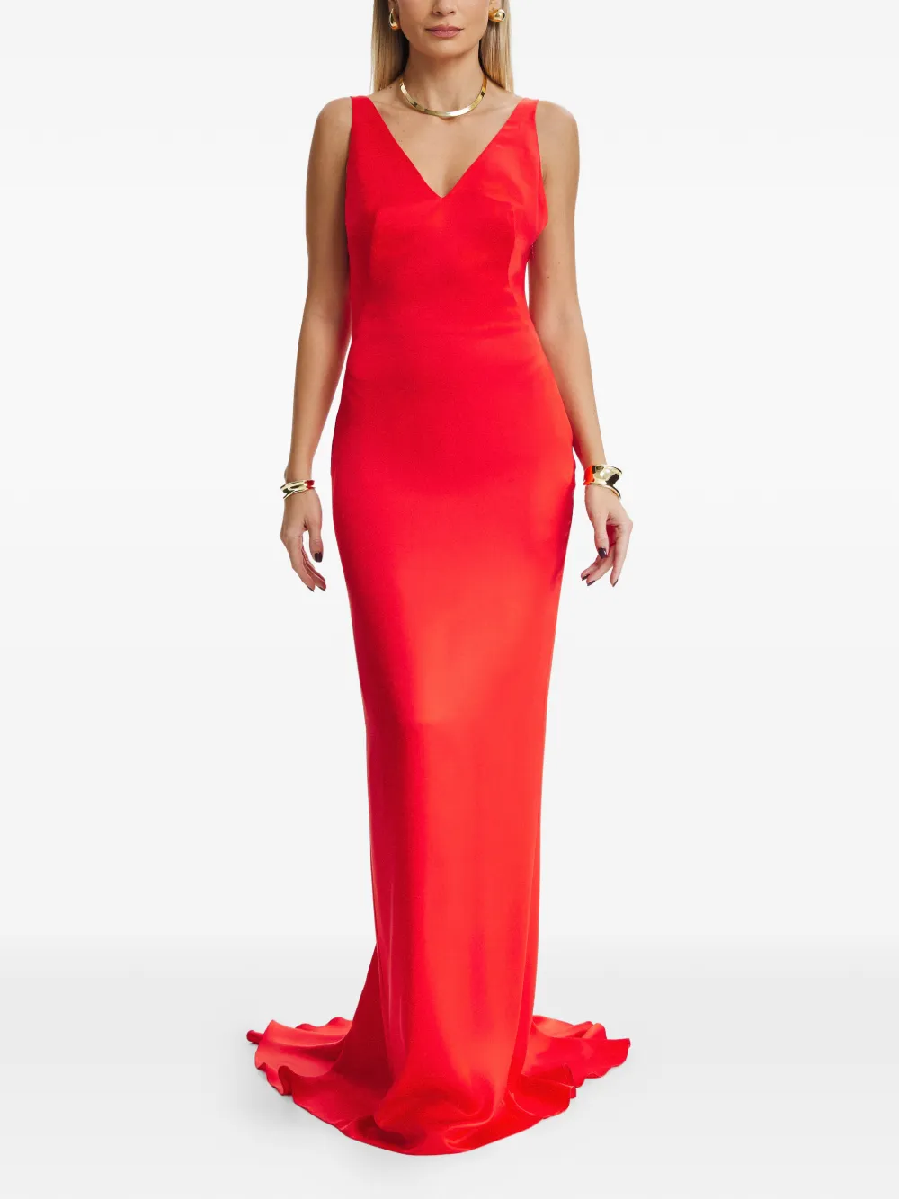 IL VOLO Lavina V-neck maxi dress - Rood