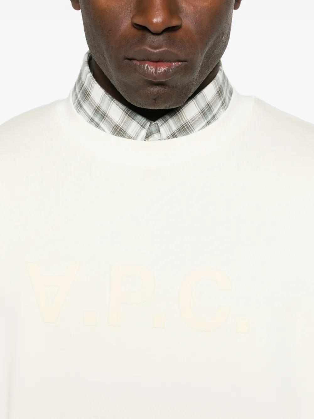A.P.C. Sweater met logo en ronde hals Geel