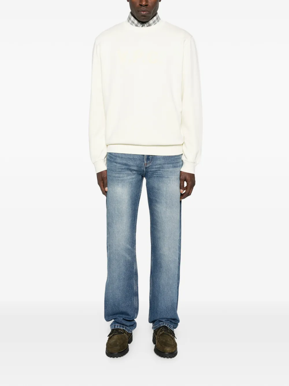 A.P.C. logo crew-neck sweatshirt - Geel