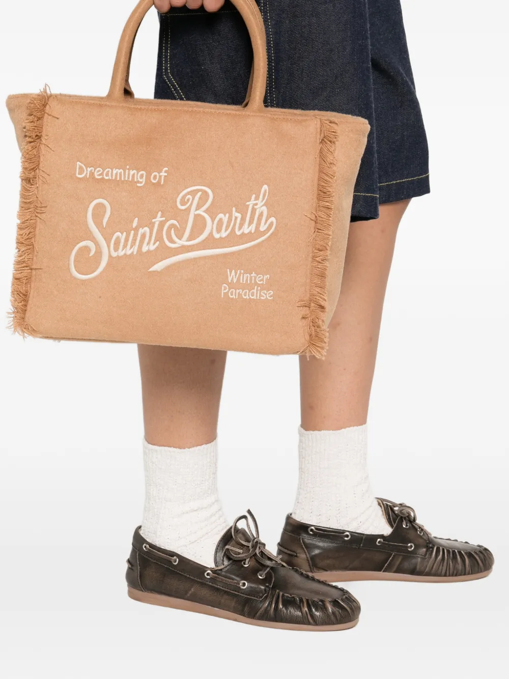 MC2 Saint Barth Colette Felt embroidered tote bag - Beige